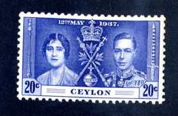 6519x)  Ceylon 1937 ~ -Sc # 277 ( Cat.$ 9.00 )  Mnh**~ Offers Welcome! - Ceylon (...-1947)