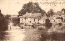 AZAY LE RIDEAU LE MOULIN ET LE BARRAGE SUR L'INDRE - Azay-le-Rideau