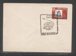 POLAND 1961 1ST COSMONAUT IN SPACE YURI GAGARIN VISIT TO LUBUSKIE VOIVODSHIP ZIELONA GORA COMM CANCEL ON COVER ERROR - Variétés & Curiosités