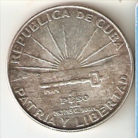 MONEDA DE PLATA DE CUBA DE 1 PESO DEL AÑO 1953  (COIN) SILVER-ARGENT - Kuba
