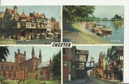 UNITED KINGDOM 1961 – POSTCARD – CHESHIRE – CHESTER – 4 VIEWS – MAILED TO FRANCE  W 2 STS OF 2 ½ P POSTM APR 10,1961 REP - Chester