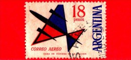 ARGENTINA - Usato -  1963 - Posta Aerea - Aereo Stilizzato - 18 P - Luftpost