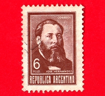 ARGENTINA - Usato -  1968 - Persone Famose - Eroi  - José Hernández (1834-1886), Poeta - 6 - Usati