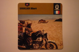 Transports - Sports Moto - Carte Fiche Moto ( Pilote Moto - Sarallier Albert  ( Description Au Dos De La Carte - Moto Sport