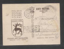 POLAND 1948 WESTERN LANDS SET OF 4 PHILATELIC EXPO SPECIAL CANCELLATION WROCLAW B1 B2 B3 ON EXPO CARD TYPE 2 JELENIA GOR - Storia Postale