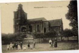 Dépt 60 - MONTJAVOULT - L'Église Et La Place - Très Animée - Montjavoult