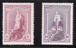 Australia 1937 Coronation Robes 5s & 10s MH  (Both Thick)  SG 176,177 - Mint Stamps