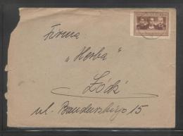 POLAND 1948 LETTER BIELSZOWICE TO LODZ SINGLE FRANKING 15 ZL CULTURE 2ND ISSUE IMPERF - Cartas & Documentos