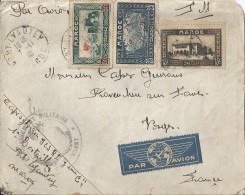 Maroc Lettre PAR AVION  De  Port Lyautey Vers Provenchère Sur Fave (Vosges) Départ 07/11/1936  Arrivée  27 /02/1931 - Aéreo