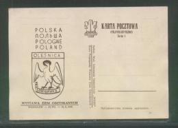 POLAND 1948 WESTERN LANDS SET OF 4 PHILATELIC EXPO SPECIAL CANCELLATION WROCLAW A2 A3 ON EXPO CARD TYPE 4 OLESNICA - Cartas & Documentos