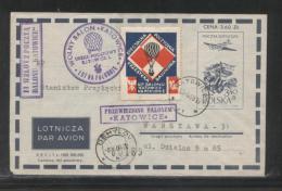 POLAND 1960 BALLOON POST FLOWN COVER KATOWICE BALLOON 2ND POSTAL FLIGHT BALLOONS - Palloni