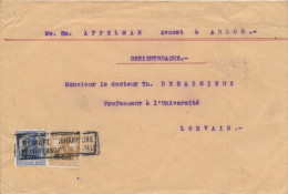 578/21 -  Lettre TP Germania Etapes Annulés Cachet Censure Des Etapes - TARIF 40 Cent. - Origine ARLON - OC26/37 Etappengebiet