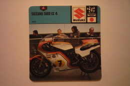 Transports - Sports Moto-carte Fiche Moto - Moto De Barry Sheene - Suzuki 500cc 4 - 1977 (description Au Dos De La Carte - Motorradsport