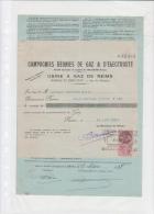 COMPAGNIES REUNIES DE GAZ ET D ELECTRICITE USINE A GAZ DE REIMS (2 Documents) - Electricity & Gas