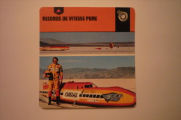 Transports - Sports Moto - Carte Fiche - Records De Vitesse Pur 487,515 Kmh Sur 2 Roue En 1975 - Motorradsport