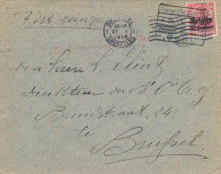 583/21 -  Lettre TP Germania Belgien POEKE Post DEINZE 1916 Vers BXL  - Censure Des Etapes De GENT Sur Le Timbre - OC26/37 Etappengebied.