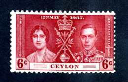 6599x)  Ceylon 1937 ~ -Sc # 275 ( Cat.$ 1.50 )  Mnh**~ Offers Welcome! - Barbades (...-1966)