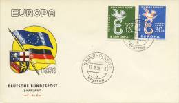 FDC Duitsland (Saarbrücken) - 1958 - Blanco / Open Klep - 1958