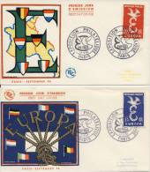 2 FDC´s Frankrijk (Parijs) - 1958 - Blanco / Open Klep - 1958