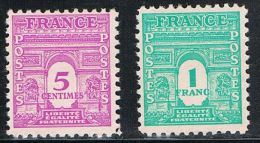 FRANCE : N° 620 Et 624 * (Arc De Triomphe De L'Etoile) - PRIX FIXE - - 1944-45 Triomfboog