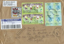 TIMBRES -STAMPS - LETTRE RECOMMANDÉ - BRÉSIL - BRAZIL - FOOTBALL - COUPE DU MONDE 1962 CHILI - (BRÉSIL - REP. TCHEQUIE) - 1962 – Chile