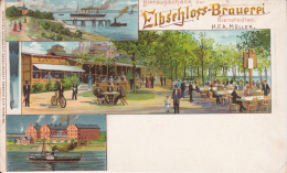 Brouwerij.  -  Elbschloss-Brauerrei,  Bierausschank, Den Nienstedten.   1900  LITHO - Cafés