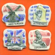 Lot De 4 Feves Porcelaine De La Serie Villes D'europe - Paesi