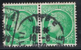 FRANCE : N° 680 Oblitéré En Paire Horizontale (Type Cérès De Mazelin) - PRIX FIXE - - 1945-47 Ceres (Mazelin)