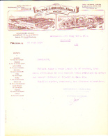 LETTRE FACTURE ILLUSTREE ANC. ETAB. LABRUYERE ET EBERLE -71 - MACON -1952 - 1950 - ...