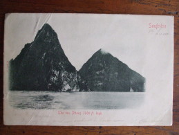 ALB1-ANTILLES-STE LUCIE - SOUFRIERE -THE TWO PITONS 3700 FT HIGH -  CARTE PRECURSEUR - St. Lucia