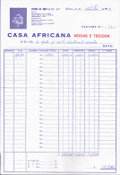 CASA AFRICANA, MODAS E TECIDOS . LISBOA -- FACTURA Nº 12401 - 20 DE OUTUBRO DE 1976 - Portugal