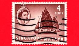 SINGAPORE - Usato - 1955 - Panorami E Regina Elisabetta II - Twa-kow - 4 - Singapore (...-1959)