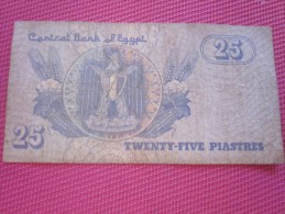 Égypte Égypt 25 PIASTRES BANK BILLET DE BANQUE BANCONOTE BANKNOTE BILLETES BANKNOTEN - Egypte