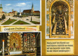 Deutschland- Postkarte Zirkuliert In 1974- Altotting-  Collage Von Bildern - 2/scans - Altoetting