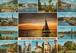 Deutschland- Postkarte Zirkuliert In 1967- Bodensee- Collage Von Bildern - 2/scans - Friedrichshafen