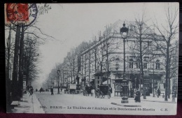 D 75  - N°102 - PARIS - Le Theatre De L'Ambigu Et Le Boulevard St Martin - C.M.  .1906. - Arrondissement: 03