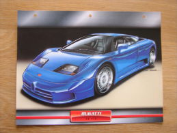 BUGATTI EB 110   Fiche Auto Voiture Automobile Cars Format A4 - Autos