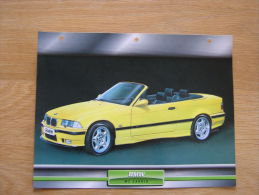 BMW M3 Cabrio    Fiche Auto Voiture Automobile Cars Format A4 - Cars