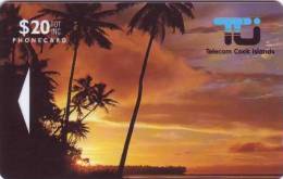Cook Islands - COK-2, GPT, Sunset In Rarotonga, 20$, 10,400ex, 1992, Used - Iles Cook