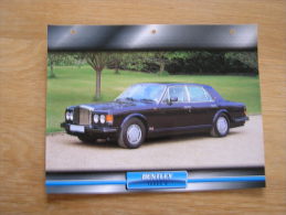 BENTLEY Turbo R  Fiche Auto Voiture Automobile Cars Format A4 - Coches