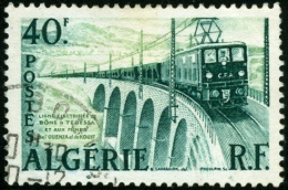 ALGERIA, COLONIA FRANCESE, FRENCH COLONY, FERROVIA ORANO, 1957, FRANCOBOLLO USATO, Scott 283 - Gebruikt