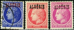 ALGERIA, COLONIA FRANCESE, FRENCH COLONY, CERES DI MAZELIN, 1945, NUOVI (MLH*) E USATI, Scott 199,200,201 - Unused Stamps