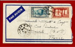 N°Y&T 106+133   ALGER   Vers   FRANCE  Le   03 MAI 1939 - Storia Postale