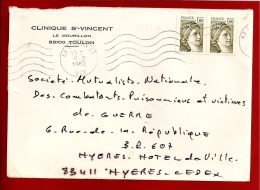 N°Y&T 2075X2 TOULON   Vers   HYERES  Le   06 FEVRIER 1982 - Lettres & Documents