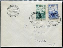 MAROC - PA 98 & 99 ( OEUVRES SOCIALES DE LA MARINE ) / FDC DE CASABLANCA LE 18/10/1954 - SUP - Brieven En Documenten