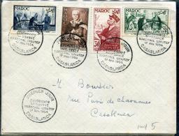 MAROC - N° 335 à 338 ( MARECHAL LYAUTEY ) / FDC DE CASABLANCA LE 17/11/1954 - SUP - Covers & Documents