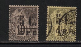 GUADELOUPE N° 10 & 11 Obl. (variété Filet Maigre Voir Yvert 1927) - Used Stamps