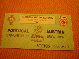 Portugal-Austria Football Match Ticket Stub 13/11/1994 - Eintrittskarten
