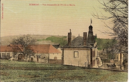 SORMERY-VUE D'ENSEMBLE DE L'ECOLE ET DE LA MAIRIE-carte Toilée - Flogny La Chapelle