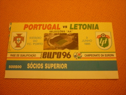 Portugal-Latvia Letonia Football Match Ticket Stub 03/06/1995 - Eintrittskarten